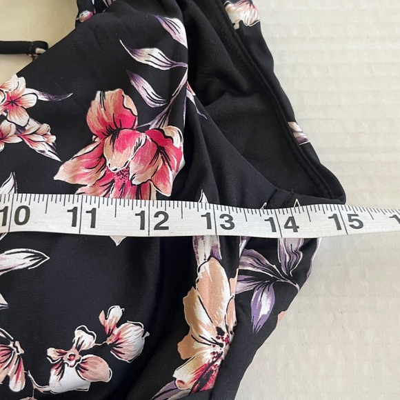 Time  Tru Babydoll Floral One Piece Swimsuit Small Belted Tie Resort Travel Pool - Picture 4 of 9